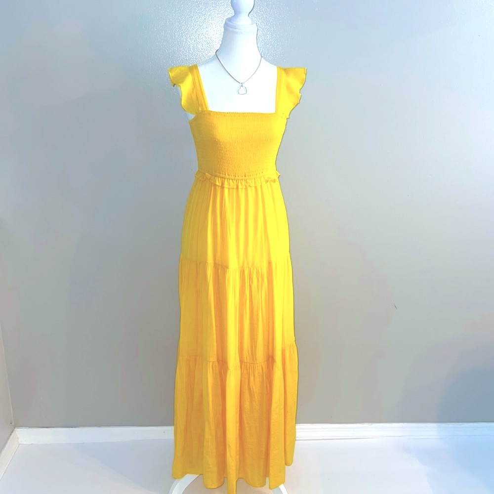 Women’s Nanette Lepore Bright Yellow Maxi Sundress Size 2